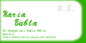 maria bubla business card